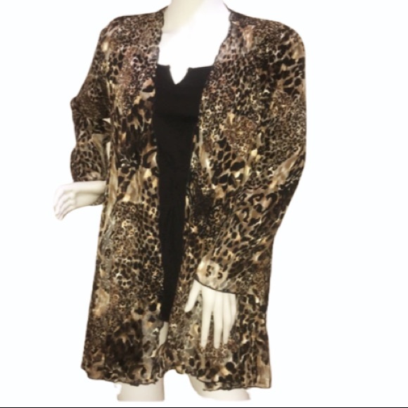 Regal Fashions / Chiffon Animal print / Shear dressy Jkt - Picture 3 of 16